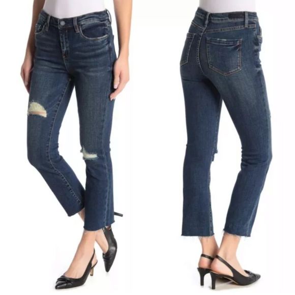 NWT BLANK NYC The Bowery Distressed Bootcut Jeans - Picture 1 of 13